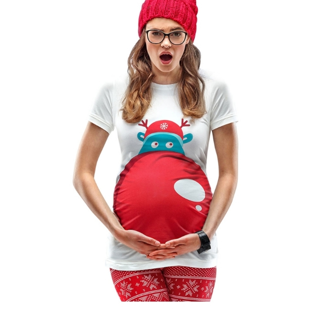 Mamagama Rudolf nose maternity shirt